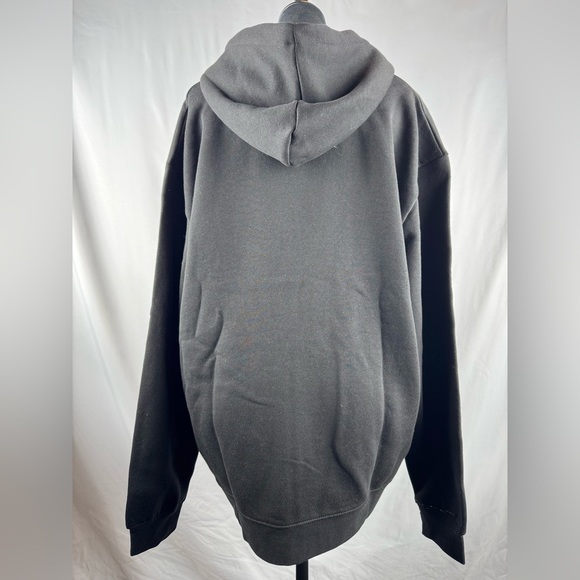 BoohooMAN Fleece Lined Black Zippered Hoodie - Picture 10 of 13